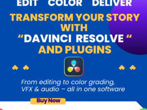 DaVinci Resolve Software with Effects or Plugins + Envato licence for 5 items download